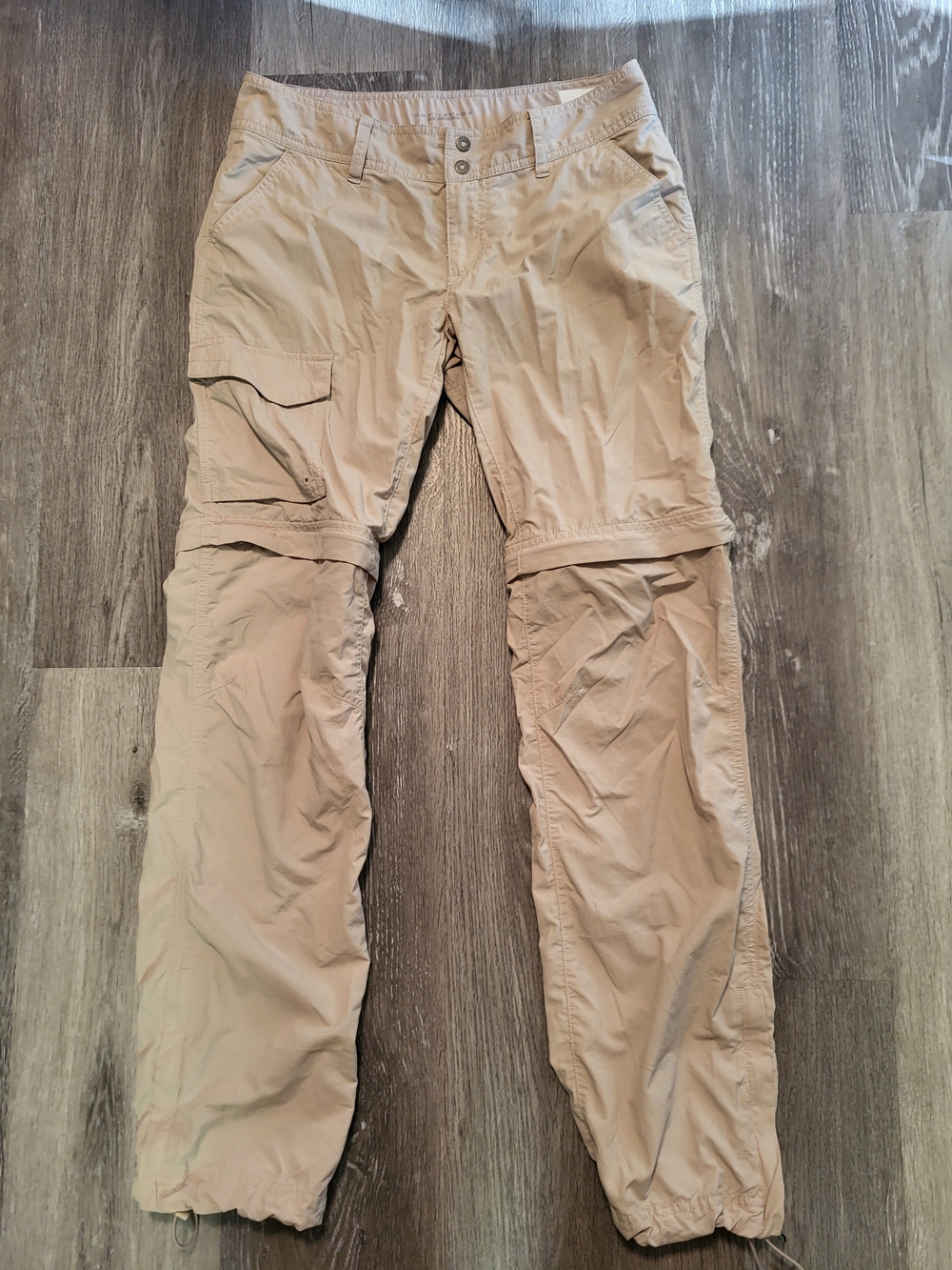 Columbia PFG Omni-Shade Beige Convertible Zip-Off Pants Women's 4